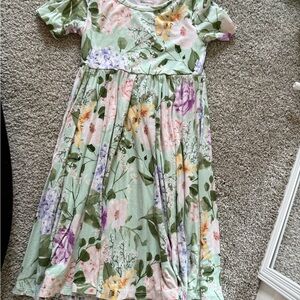 Posh Peanut Mint Green Floral Short Sleeve Dress